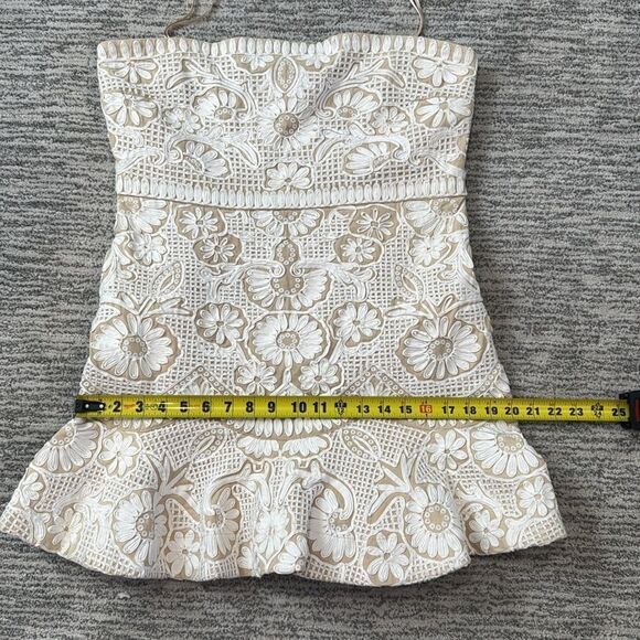 NWT Veronica Beard Agata Dress Strapless Mini in Light Pebble Sz 12 - Picture 12 of 16